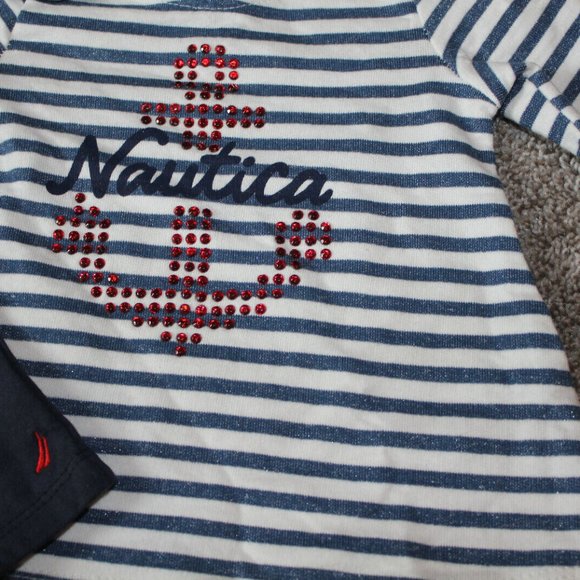Nautica Baby Girl Striped Anchor Legging Outfit Set Size 3-6 24 Months 24M NWT - Picture 3 of 4